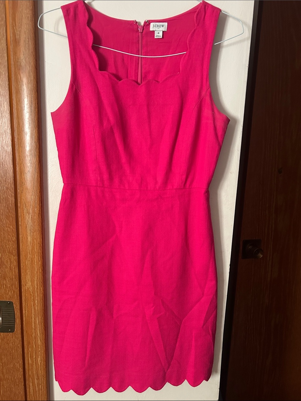 J Crew gorgeous pink summer cotton fully lined scalloped dress💕💕💕